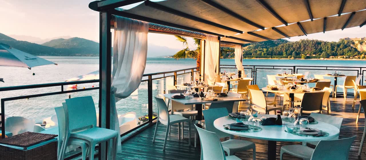 Terraza montada para una fiesta